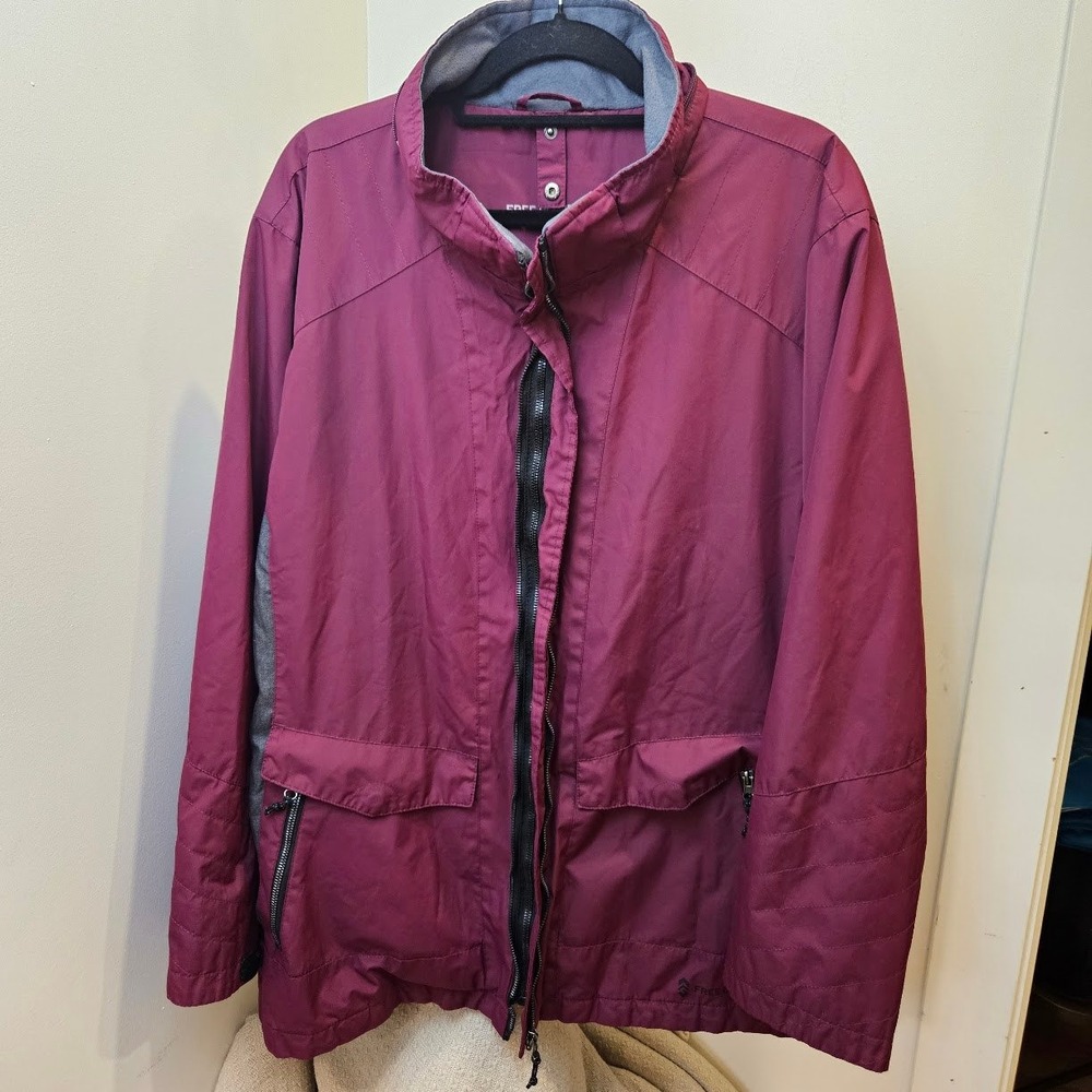 FREE COUNTRY | Radiance Mens 3X Jacket Burgundy Gray Softshell Outdoor VTG